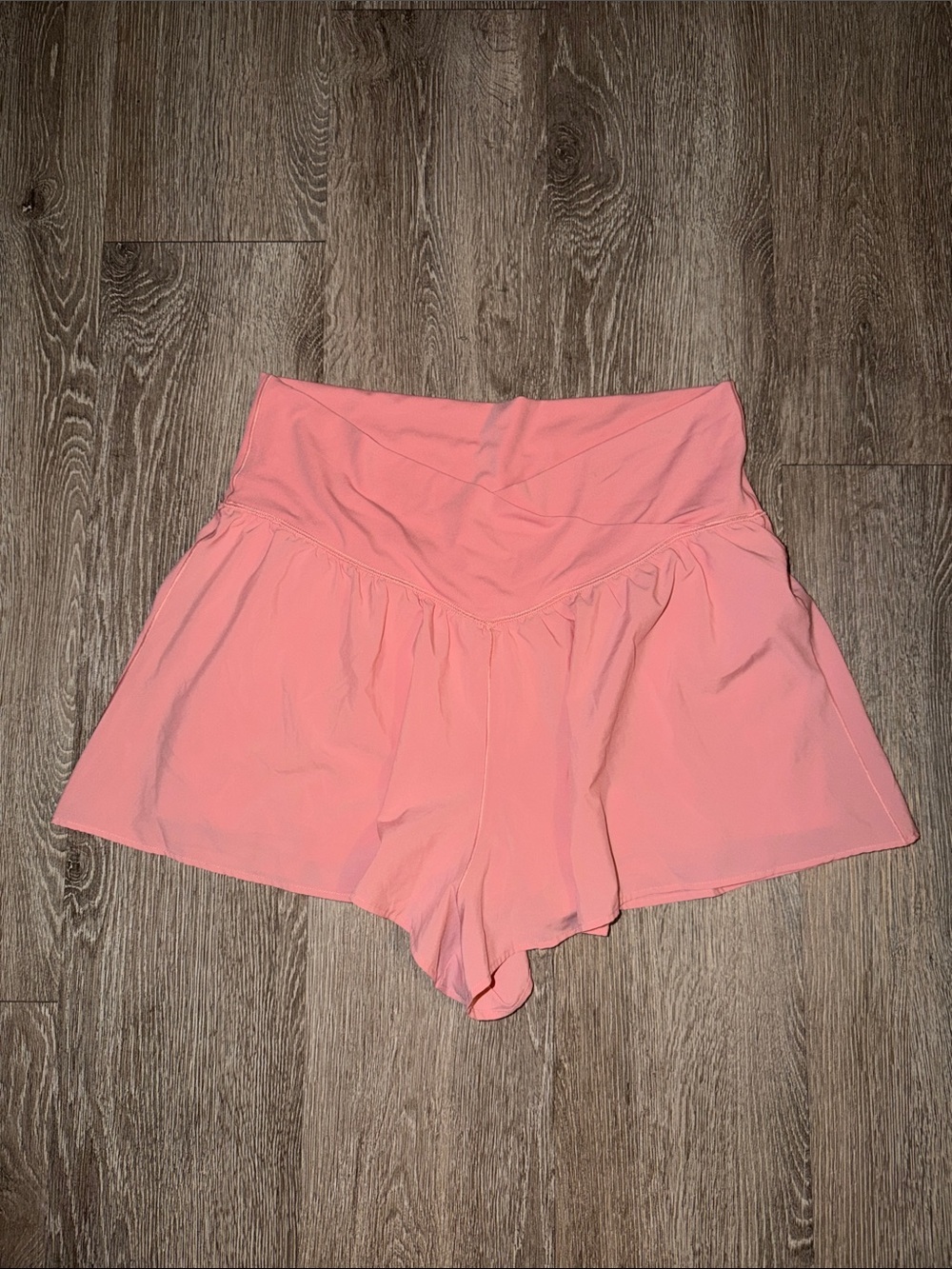 aerie real me crossover Coral Pink High-Waist flowy Skort Shorts xl casual gym